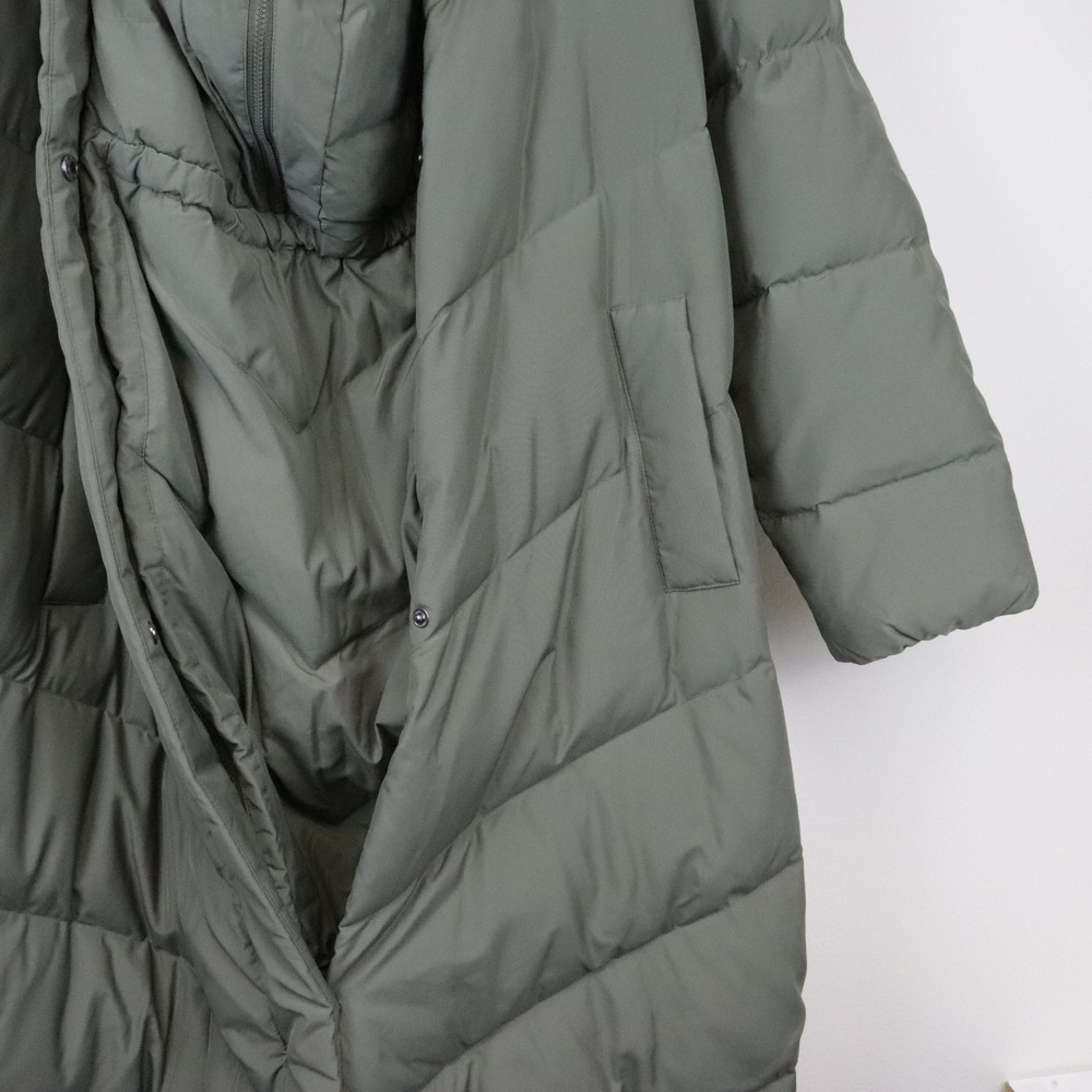 NWT Seraphine Green 3-In-1 Long Chevron Puffer Maternity Coat 12 Babywearing - Picture 9 of 16
